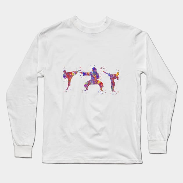 Karate mom with sons Long Sleeve T-Shirt by RosaliArt